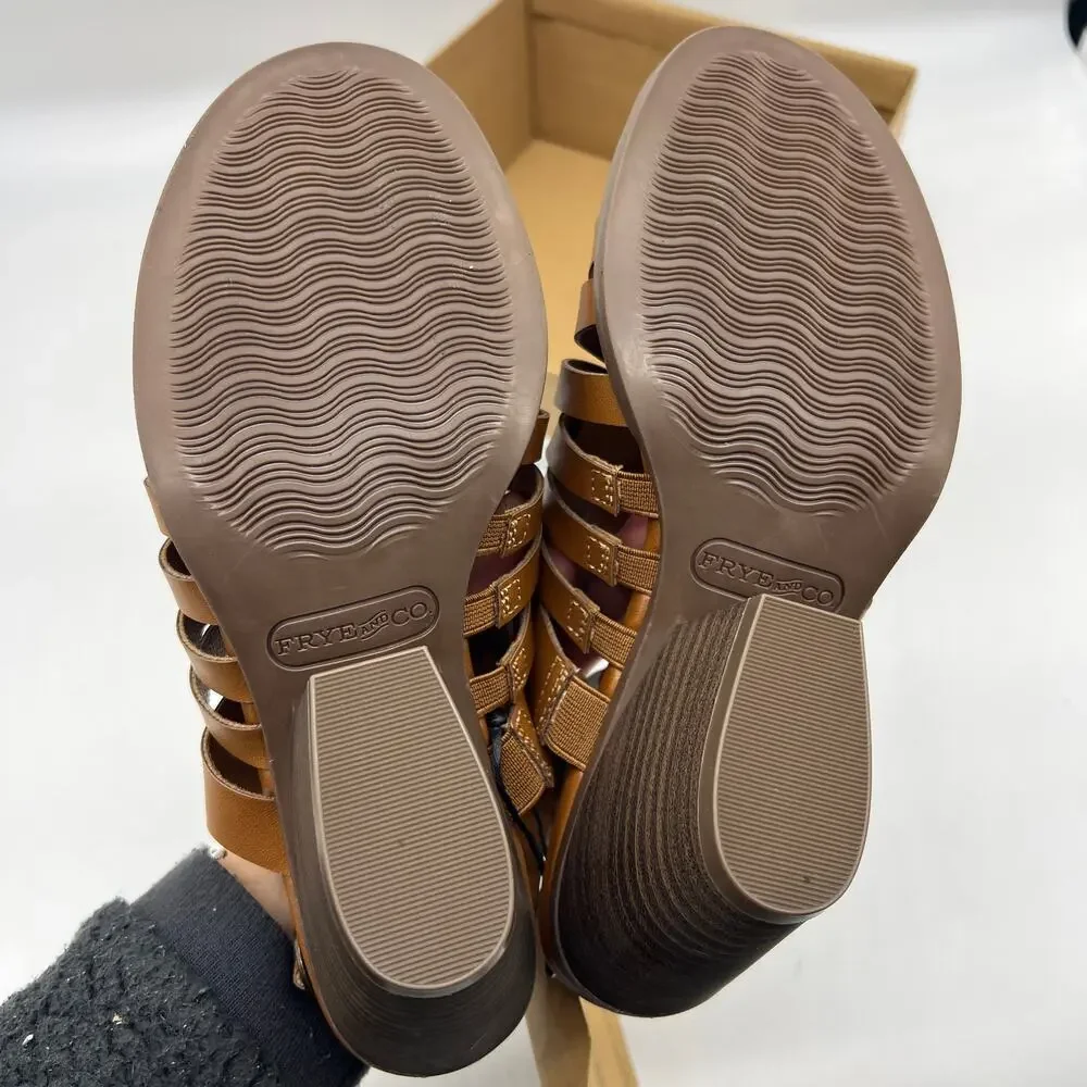 Frye and Co. Womens Galia Heeled Sandals Brown Tan Size 7M